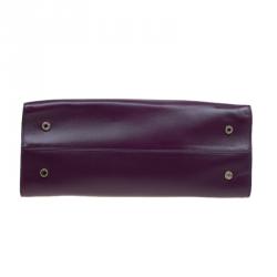 Bvlgari Burgundy/Grey Leather Medium Icona Tote