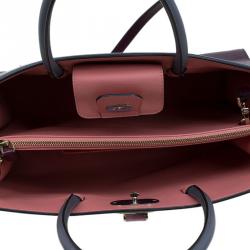 Bvlgari Burgundy/Grey Leather Medium Icona Tote
