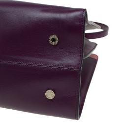 Bvlgari Burgundy/Grey Leather Medium Icona Tote