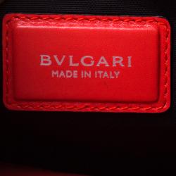 مملوكة مسبقًا Bvlgari Red Leather Large Serpenti Forever Ruffled Shoulder Bag
