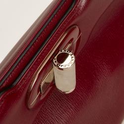 Pre Owned Bvlgari Red Wine Leather Isabella Rossellini Bag