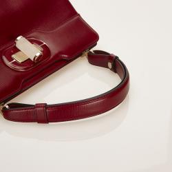 Pre Owned Bvlgari Red Wine Leather Isabella Rossellini Bag