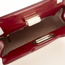 Pre Owned Bvlgari Red Wine Leather Isabella Rossellini Bag