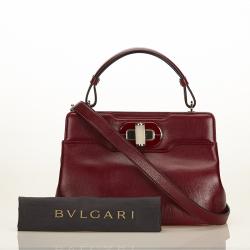 Pre Owned Bvlgari Red Wine Leather Isabella Rossellini Bag