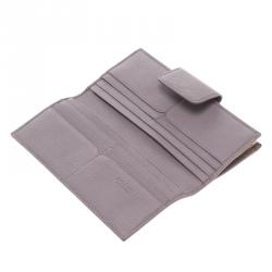 Pre Owned Bvlgari Lilac Leather Continental Wallet