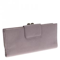 Pre Owned Bvlgari Lilac Leather Continental Wallet