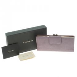 Pre Owned Bvlgari Lilac Leather Continental Wallet