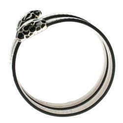 Bvlgari Serpenti Forever Antique Bronze Leather Multi-coiled Rigid Bracelet 