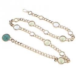 Bvlgari Multicolor Glass Embellished Chain Link Belt