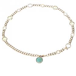 Bvlgari Multicolor Glass Embellished Chain Link Belt