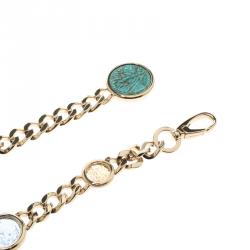 Bvlgari Multicolor Glass Embellished Chain Link Belt