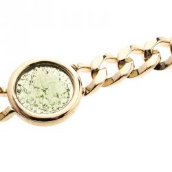 Bvlgari Multicolor Glass Embellished Chain Link Belt