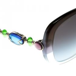 Pre Owned Bvlgari Blue Jeweled 8080-B Cat Eye Sunglasses