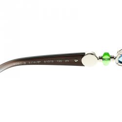 Pre Owned Bvlgari Blue Jeweled 8080-B Cat Eye Sunglasses