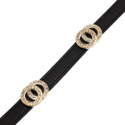 Bvlgari Bvlgari Leather Double Coiled Black Bracelet