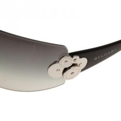 Pre Owned Bvlgari Black 6008 Shield Sunglasses