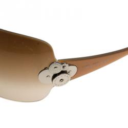 Pre Owned Bvlgari Brown 6009 Shield Sunglasses