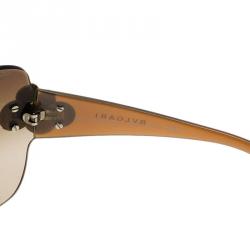 Pre Owned Bvlgari Brown 6009 Shield Sunglasses