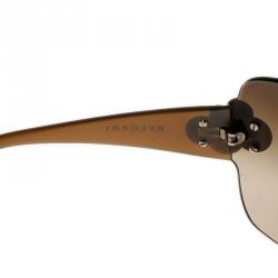Pre Owned Bvlgari Brown 6009 Shield Sunglasses