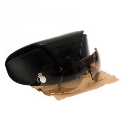 Pre Owned Bvlgari Brown 6009 Shield Sunglasses