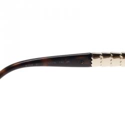 Pre Owned Bvlgari Dark Brown 8104 Ruffle Cat Eye Sunglasses