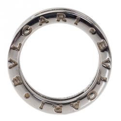 Bvlgari Save The Children Black Ceramic Silver Ring Size 50