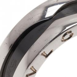 Bvlgari Save The Children Black Ceramic Silver Ring Size 50