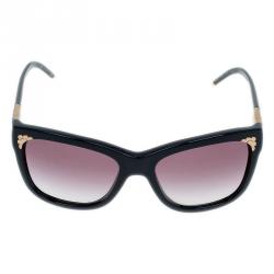 Bvlgari Black 501/8H Gold Plated Square Sunglasses 