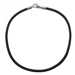 Pre Owned Bvlgari Brown Leather Cord Necklace