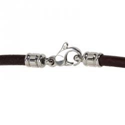 Pre Owned Bvlgari Brown Leather Cord Necklace