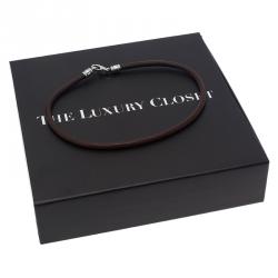 Pre Owned Bvlgari Brown Leather Cord Necklace