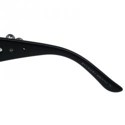 Pre Owned Bvlgari Black Swarovski Crystal Flower Embellished 856B Sunglasses