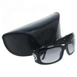 Pre Owned Bvlgari Black Swarovski Crystal Flower Embellished 856B Sunglasses