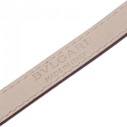 Bvlgari Bvlgari Calfskin Leather Double Coiled Purple Bracelet