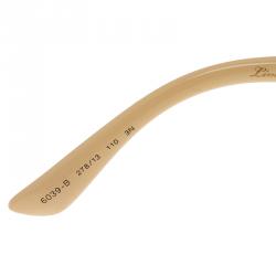 Pre Owned Bvlgari Cream Limited Edition Crystal Embellished Shield Sunglasses