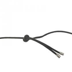 Pre Owned Bvlgari Cotton Cord Brown Leather Silver Pendant Necklace