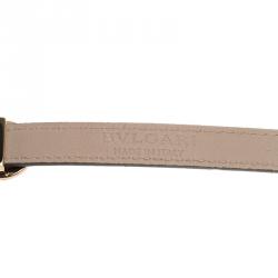 Pre Owned Bvlgari Bvlgari Black Calfskin Leather Double Coiled Rose Gold Plated Bracelet