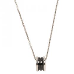 Bvlgari Save the Children Black Ceramic and Silver Pendant Necklace