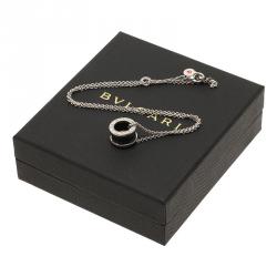 Bvlgari Save the Children Black Ceramic and Silver Pendant Necklace