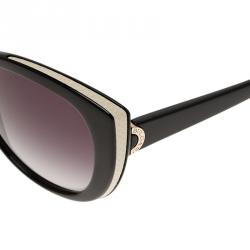 Pre Owned Bvlgari Black and White 8169-Q Cat Eye Sunglasses