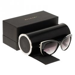 Pre Owned Bvlgari Black and White 8169-Q Cat Eye Sunglasses