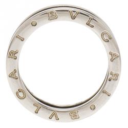 Bvlgari Save the Children 1-Band Silver and Black Ceramic Ring Size 54