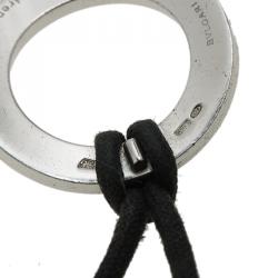 Pre Owned Bvlgari Save the Children Silver Pendant Black Cord Necklace