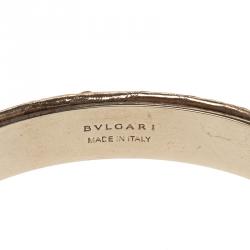 Bvlgari Serpenti Enamel and Gold Tone Leather Open Cuff Bracelet 17cm