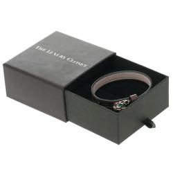 Pre Owned Bvlgari Serpenti Forever Antique Pink Metallic Leather Enamel Gold Plated Bracelet