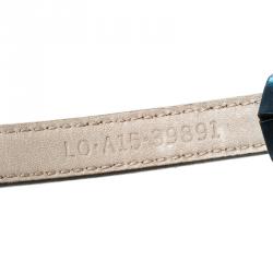 Bvlgari Serpenti Enamel Gold Plated Metallic Blue Leather Bracelet