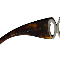 Pre Owned Bvlgari Brown Tortoise 8016-B Embellished Oversized Sunglasses