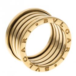 Pre Owned Bvlgari B.Zero1 4 Band 18K Yellow Gold Band Ring Size 54