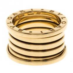 Pre Owned Bvlgari B.Zero1 4 Band 18K Yellow Gold Band Ring Size 54