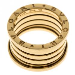 Pre Owned Bvlgari B.Zero1 4 Band 18K Yellow Gold Band Ring Size 54